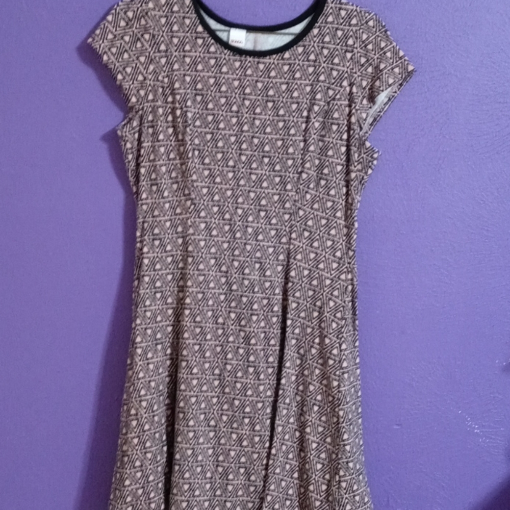 Nude pink and black dress